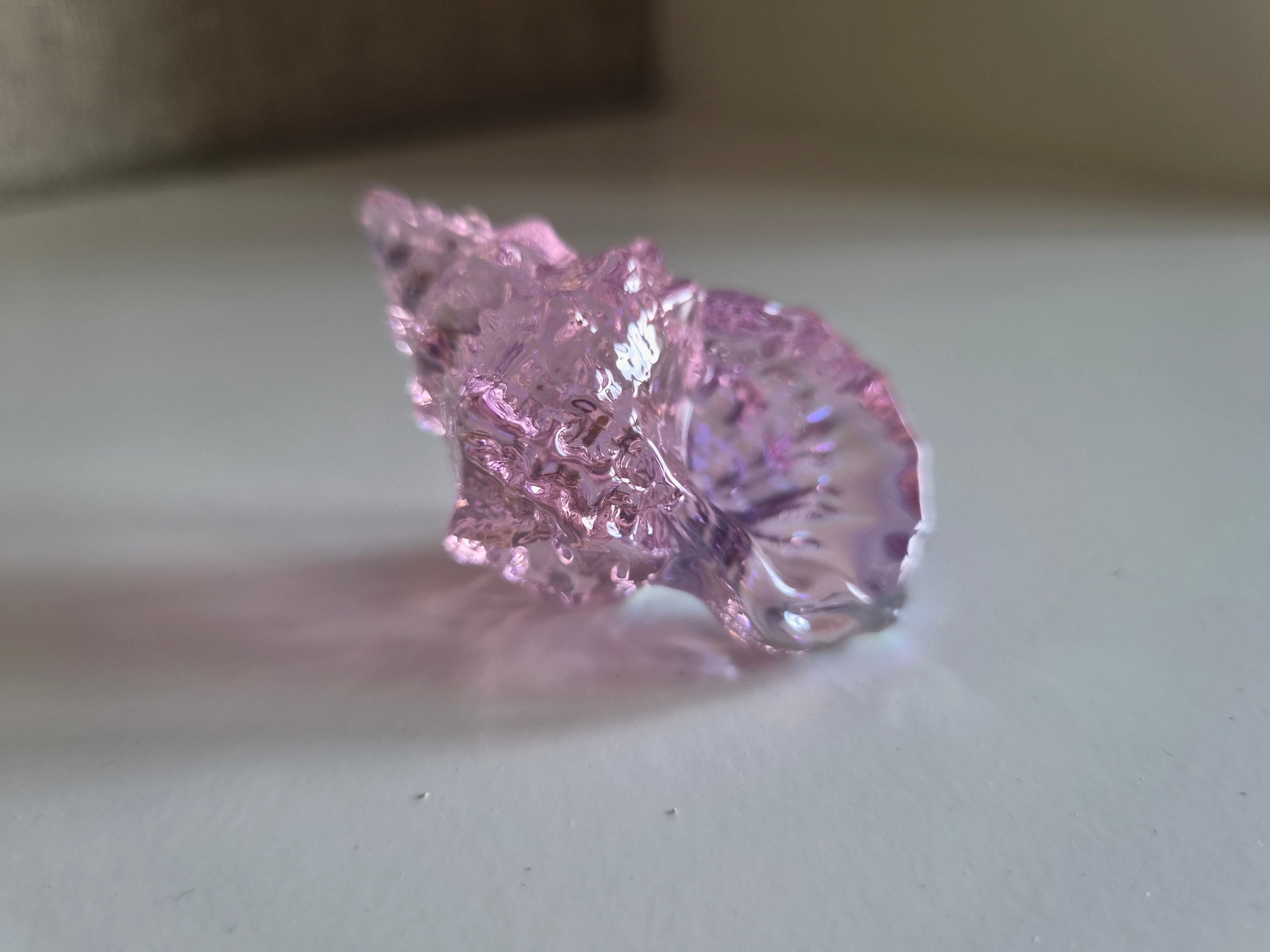 Glass Seashell Ornament - Coastal Home Decor Pink