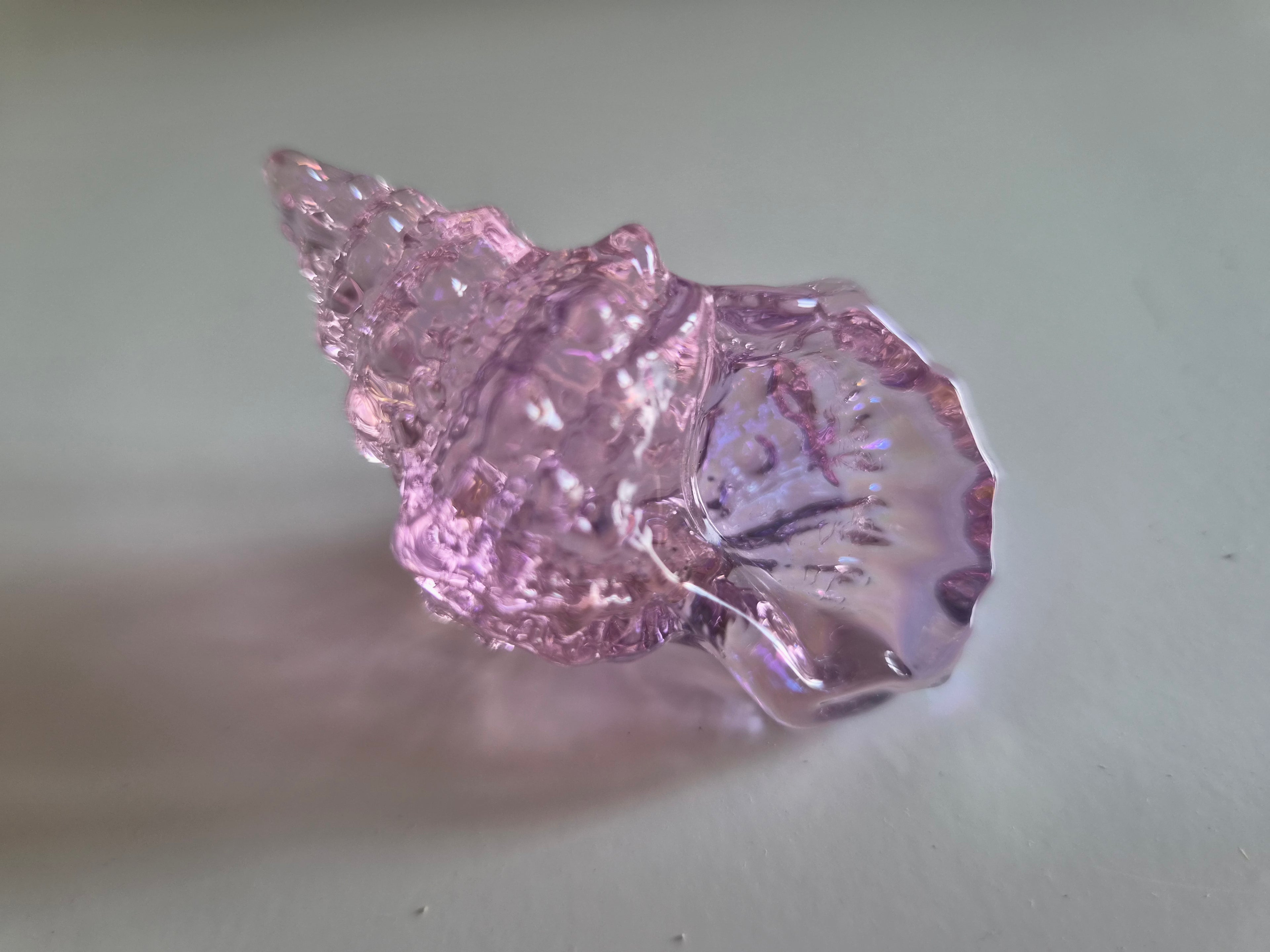 Glass Seashell Ornament - Coastal Home Decor Pink