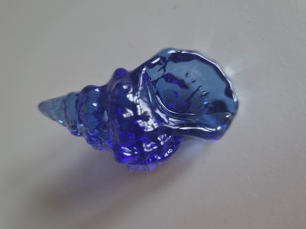 Glass Seashell Ornament - Coastal Home Decor Blue