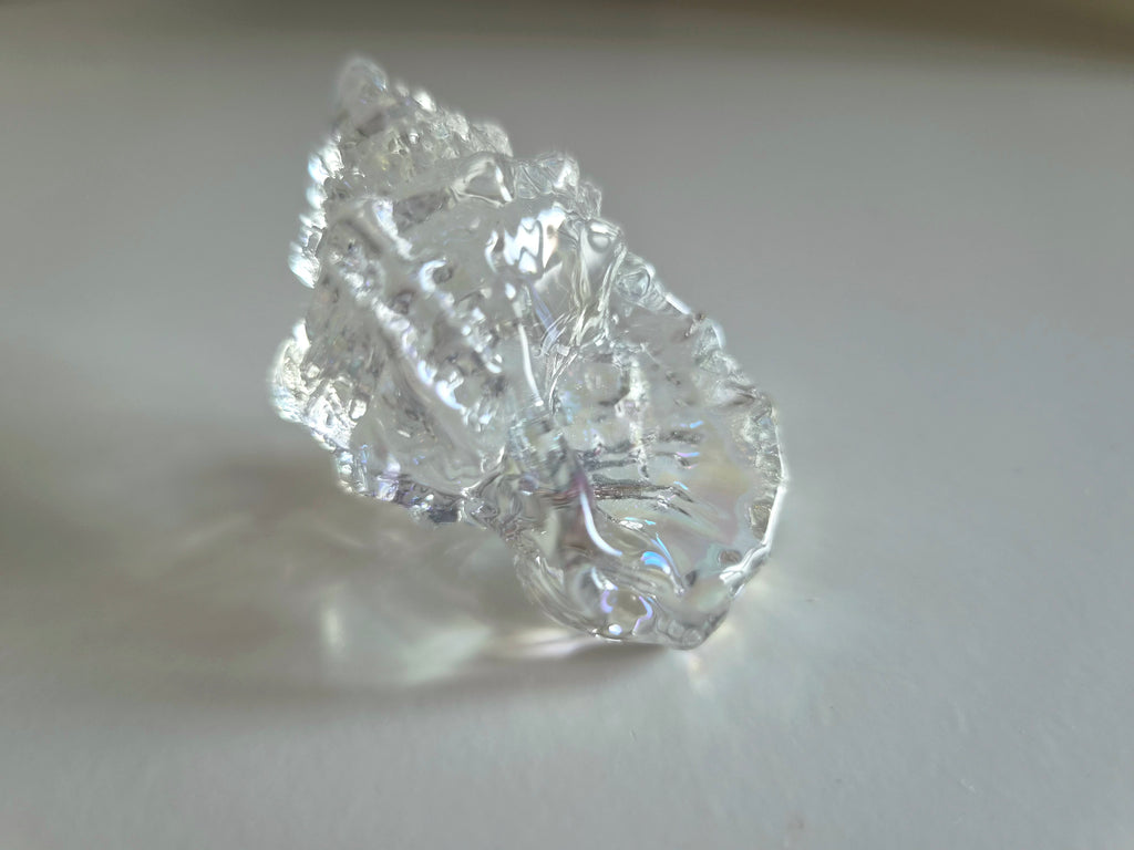Glass Seashell Ornament - Coastal Home Decor Clear