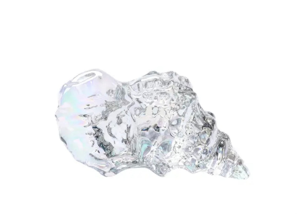 Glass Seashell Ornament - Coastal Home Decor Clear