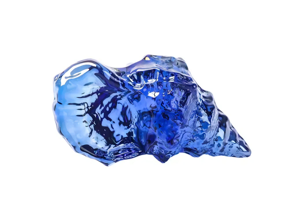 Glass Seashell Ornament - Coastal Home Decor Blue